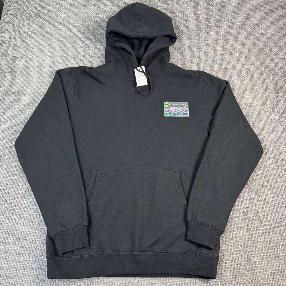 Empyre Customer Support Hoodie Mens Size M Black Graffiti Slime Graphic NWT